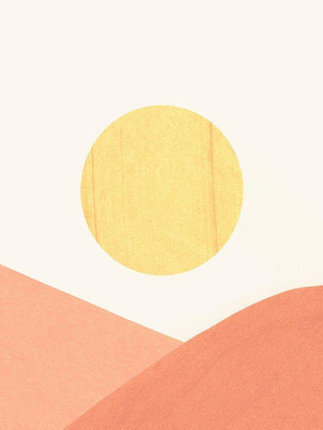 Simple Boho Sun II White Modern Wood Framed Art Print with Double Matting by Caroline, Emma