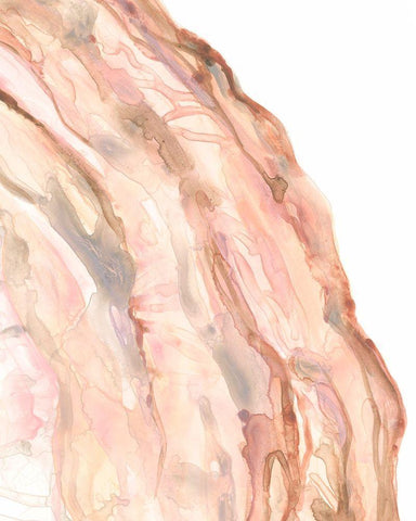 Rose Quartz I White Modern Wood Framed Art Print with Double Matting by Vess, June Erica