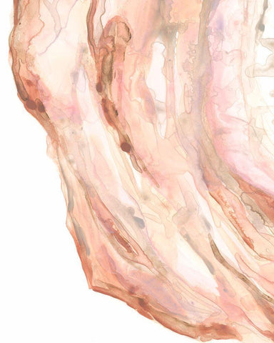 Rose Quartz II White Modern Wood Framed Art Print with Double Matting by Vess, June Erica