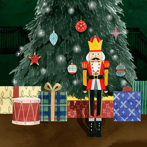 Christmas Nutcracker I Black Modern Wood Framed Art Print with Double Matting by Popp, Grace