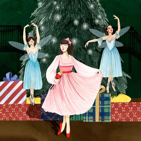 Christmas Nutcracker II Black Modern Wood Framed Art Print with Double Matting by Popp, Grace