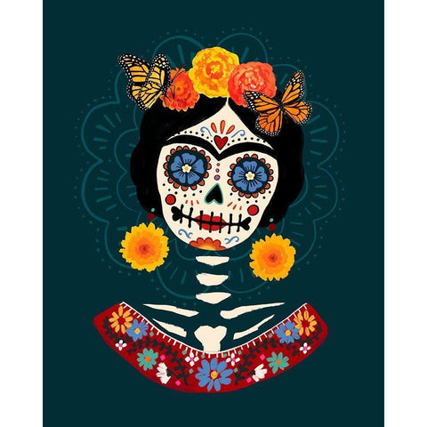 Bright Day of the Dead I White Modern Wood Framed Art Print by Barnes, Victoria