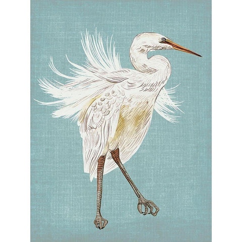Heron Plumage III Gold Ornate Wood Framed Art Print with Double Matting by Wang, Melissa