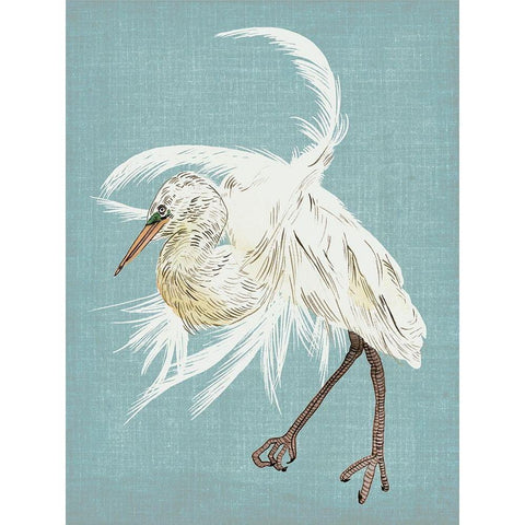 Heron Plumage IV White Modern Wood Framed Art Print by Wang, Melissa