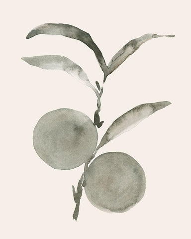 Twilight Oranges I Black Ornate Wood Framed Art Print with Double Matting by Caroline, Emma