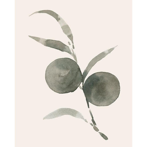 Twilight Oranges II Black Modern Wood Framed Art Print with Double Matting by Caroline, Emma