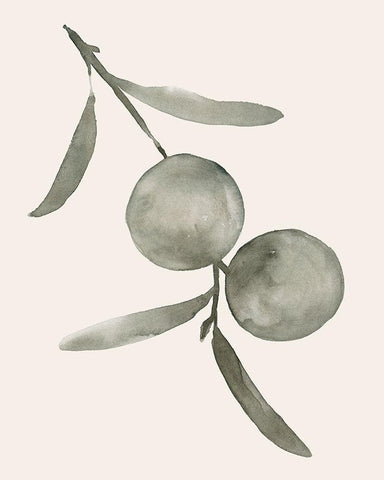 Twilight Oranges III White Modern Wood Framed Art Print with Double Matting by Caroline, Emma