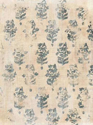 Vintage Blockprint I White Modern Wood Framed Art Print with Double Matting by Vess, June Erica