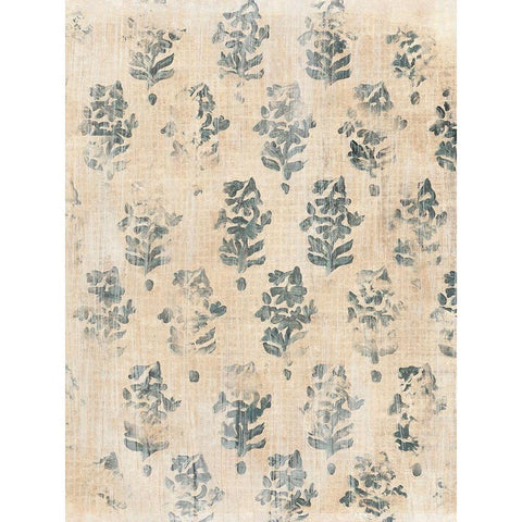 Vintage Blockprint I Black Modern Wood Framed Art Print with Double Matting by Vess, June Erica