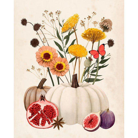 Fall Botanicals I White Modern Wood Framed Art Print by Popp, Grace