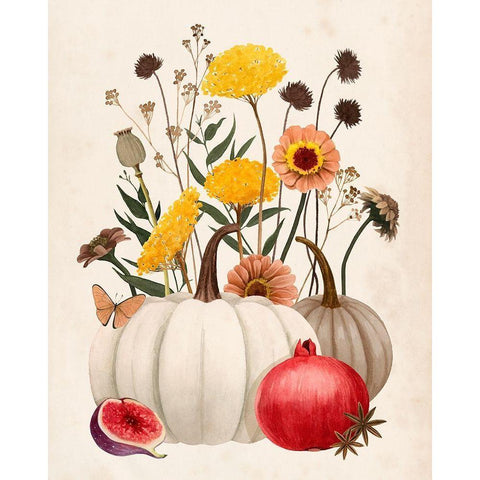 Fall Botanicals II White Modern Wood Framed Art Print by Popp, Grace