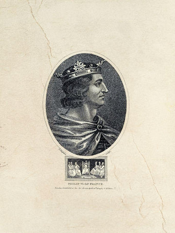 Royal Portraits V Black Ornate Wood Framed Art Print with Double Matting by Unknown