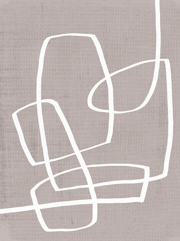 Linen Roundabout II White Modern Wood Framed Art Print with Double Matting by Vess, June Erica