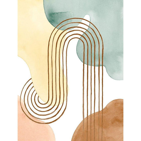 Spring Shapes I Gold Ornate Wood Framed Art Print with Double Matting by Popp, Grace