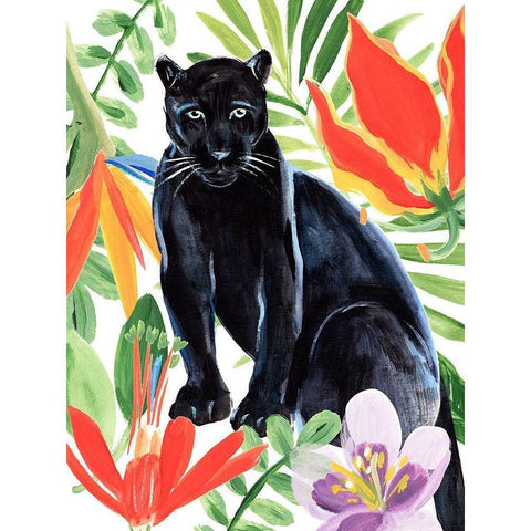 Panthers Paradise II Gold Ornate Wood Framed Art Print with Double Matting by Warren, Annie