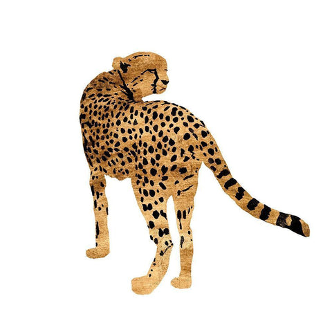 Golden Cheetah II White Modern Wood Framed Art Print with Double Matting by Warren, Annie