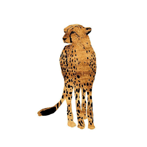 Golden Cheetah III White Modern Wood Framed Art Print with Double Matting by Warren, Annie