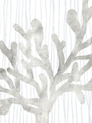 Quiet Coral II White Modern Wood Framed Art Print with Double Matting by Vess, June Erica