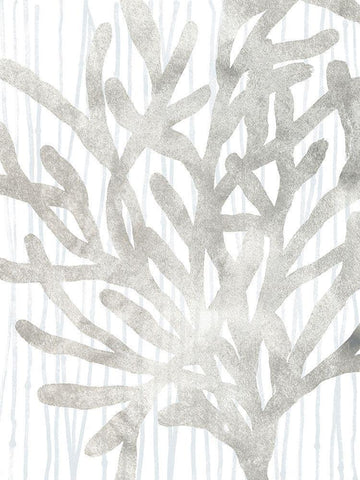 Quiet Coral III White Modern Wood Framed Art Print with Double Matting by Vess, June Erica