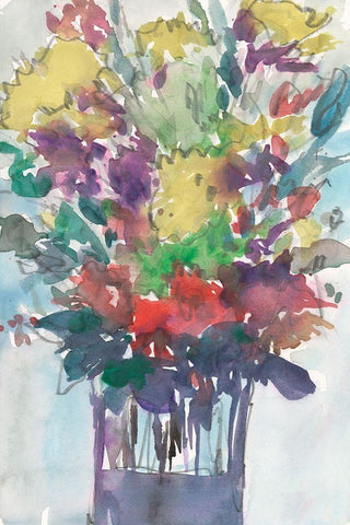 Garden Pieces I White Modern Wood Framed Art Print with Double Matting by Dixon, Samuel