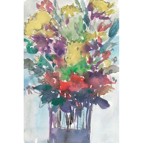 Garden Pieces I Black Modern Wood Framed Art Print with Double Matting by Dixon, Samuel