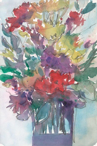 Garden Pieces II White Modern Wood Framed Art Print with Double Matting by Dixon, Samuel