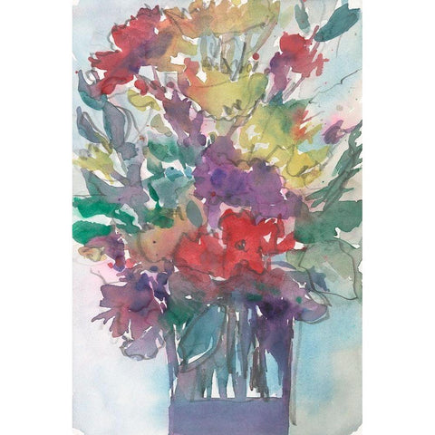 Garden Pieces II White Modern Wood Framed Art Print by Dixon, Samuel