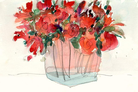 The Small Bunch II White Modern Wood Framed Art Print with Double Matting by Dixon, Samuel