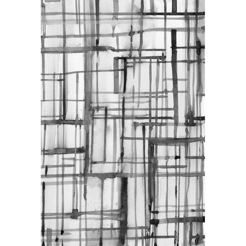 Line Meditation II Black Modern Wood Framed Art Print by Dixon, Samuel