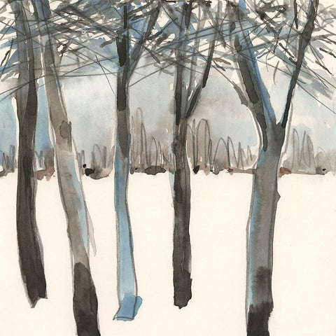 Winter Treeline I Black Modern Wood Framed Art Print by Dixon, Samuel