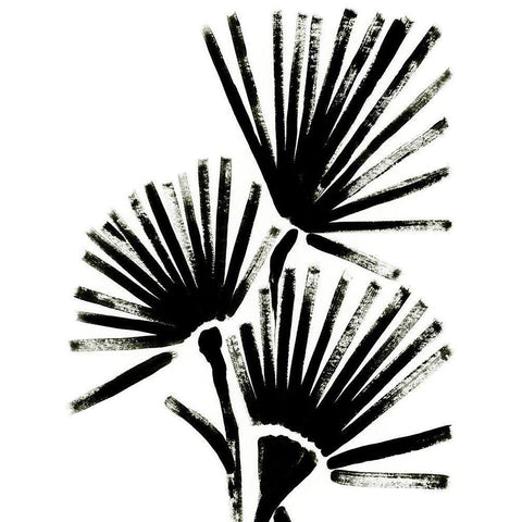 Fan Brush I Black Modern Wood Framed Art Print with Double Matting by Vess, June Erica