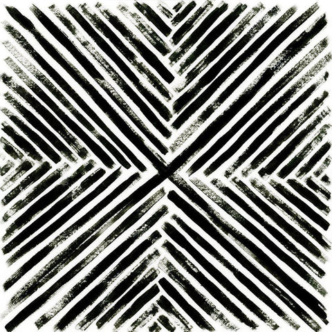 Concentric Ink I Black Modern Wood Framed Art Print with Double Matting by Vess, June Erica