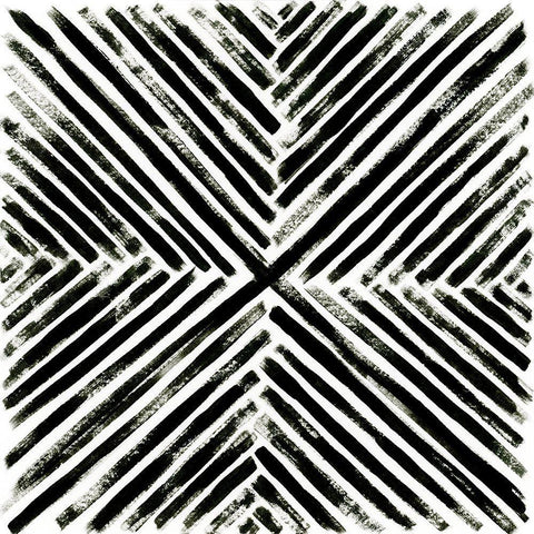 Concentric Ink I Black Ornate Wood Framed Art Print with Double Matting by Vess, June Erica