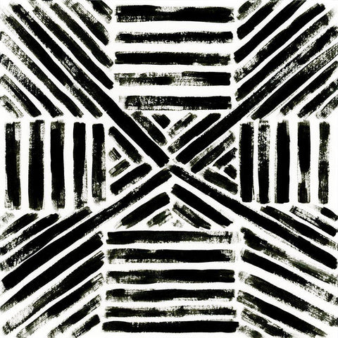 Concentric Ink III Black Ornate Wood Framed Art Print with Double Matting by Vess, June Erica