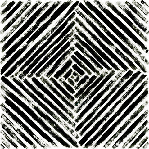 Concentric Ink IV Black Ornate Wood Framed Art Print with Double Matting by Vess, June Erica