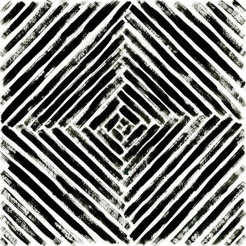 Concentric Ink IV Black Modern Wood Framed Art Print by Vess, June Erica