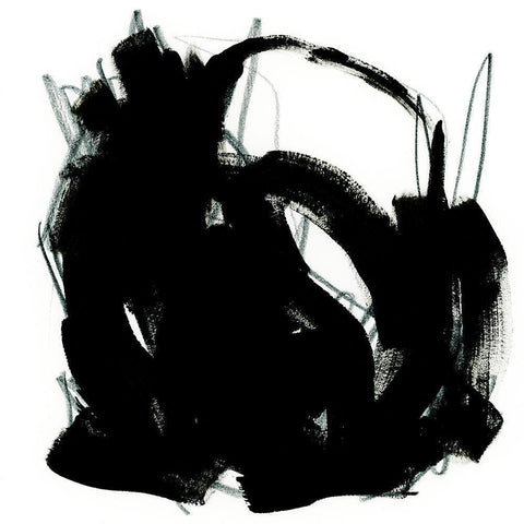 Onyx Trace I Black Modern Wood Framed Art Print with Double Matting by Vess, June Erica