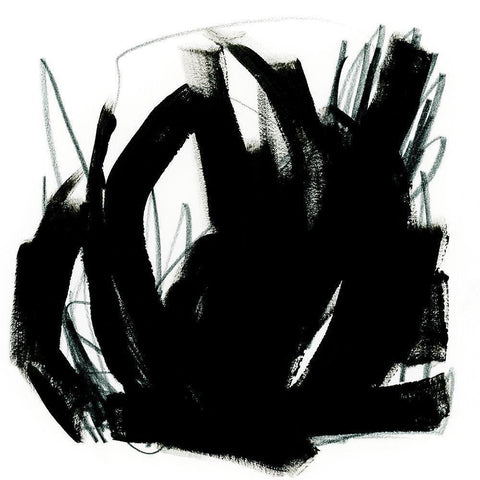 Onyx Trace II White Modern Wood Framed Art Print by Vess, June Erica