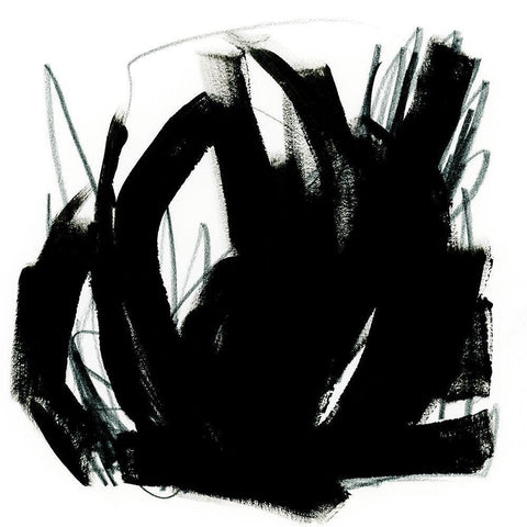 Onyx Trace II Black Ornate Wood Framed Art Print with Double Matting by Vess, June Erica