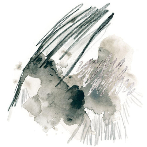 Graphite Markup II White Modern Wood Framed Art Print with Double Matting by Vess, June Erica