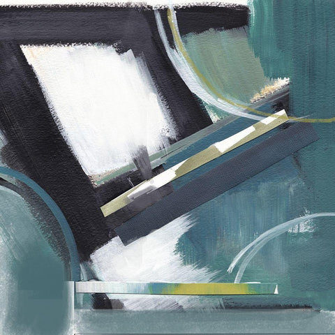 Construction White Modern Wood Framed Art Print with Double Matting by Evans, Brittany