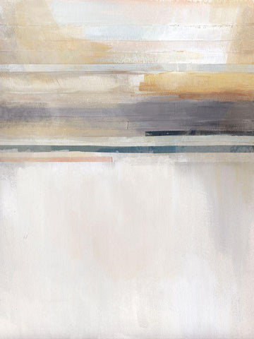 Sandy Coast II White Modern Wood Framed Art Print with Double Matting by Evans, Brittany