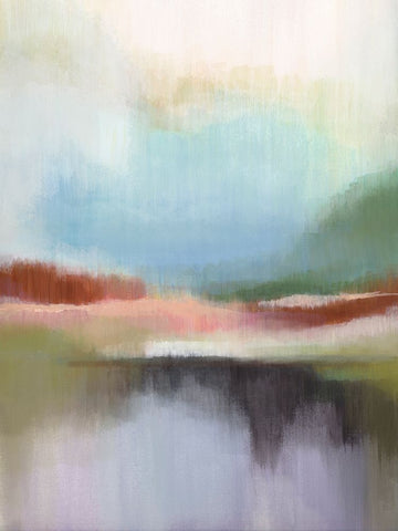 Spring Lake I White Modern Wood Framed Art Print with Double Matting by Evans, Brittany