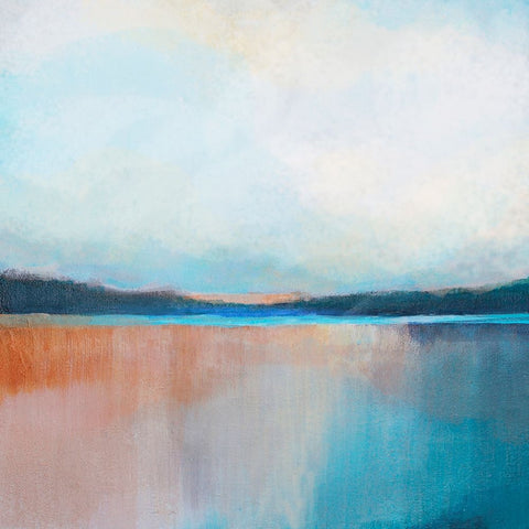 Dune Lake I White Modern Wood Framed Art Print with Double Matting by Evans, Brittany
