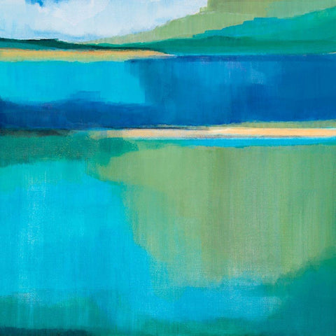 Lagoon I Black Modern Wood Framed Art Print with Double Matting by Evans, Brittany