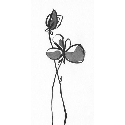 Uncomplicated Stems I White Modern Wood Framed Art Print by Moore, Regina