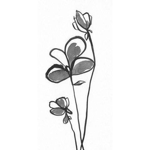 Uncomplicated Stems II Gold Ornate Wood Framed Art Print with Double Matting by Moore, Regina