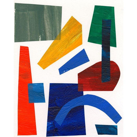 Colorful Shapes I White Modern Wood Framed Art Print by Moore, Regina