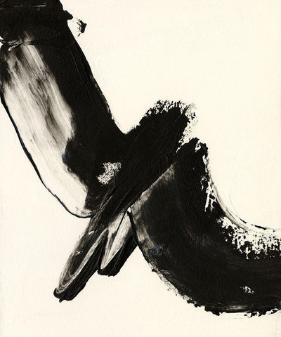 Black Expression I White Modern Wood Framed Art Print with Double Matting by Moore, Regina