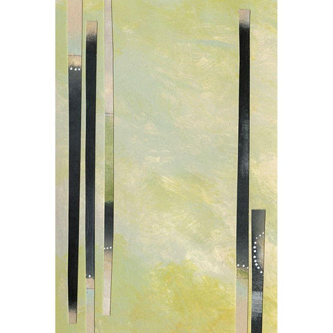 Neutral Assemblage II Black Modern Wood Framed Art Print with Double Matting by Moore, Regina
